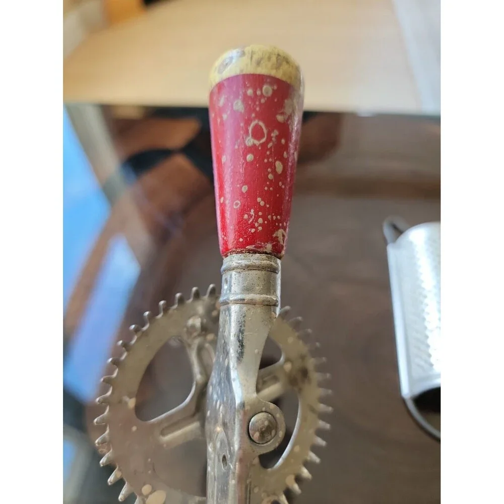 Vintage Kitchen Utensils Tongs, Mixer, Grater